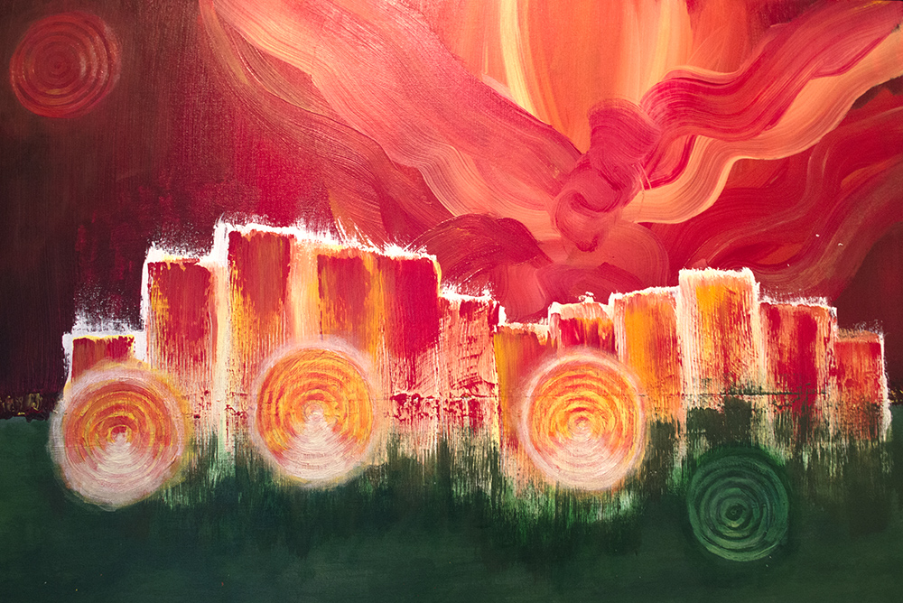 Rush of Light - 36'' WIDE x 24’’ HIGH- Acrylic Abstract Canvas Painting