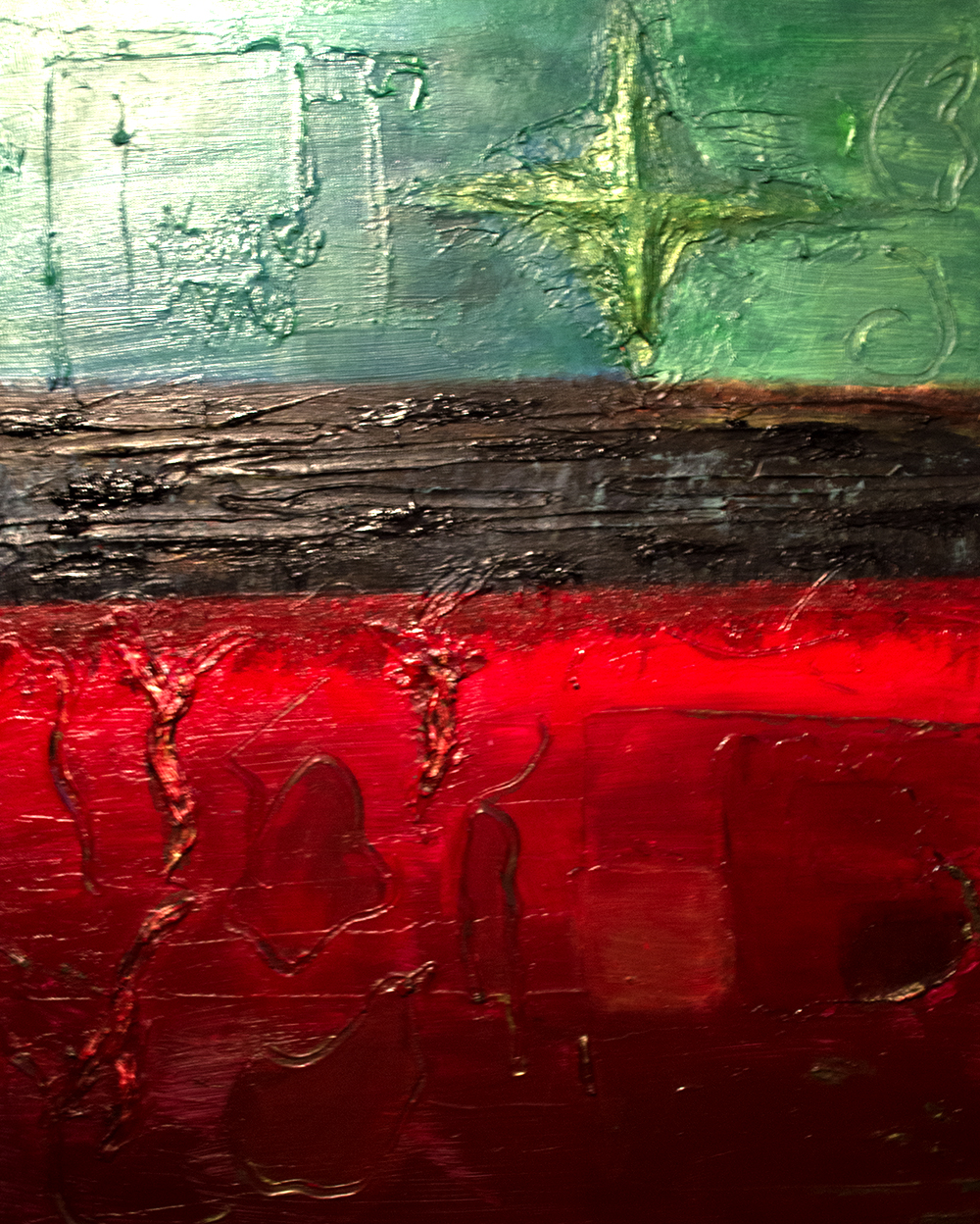 Deep Red - Acrylic Abstract Painting - 30'' High x 24’’ Wide