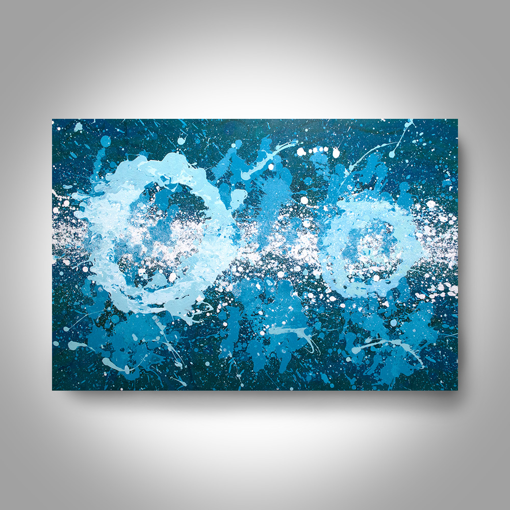 Collection 96+ Images Canvas Painted Blue With A White Line Completed